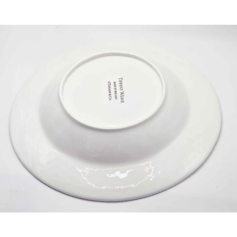 Tiffany Weave Plates - Set of Two 9" Plates - White Made in Ireland - Picture 5 of 8